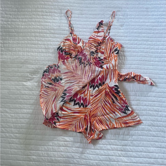 Women's Tummy Control Drawstring Suits V Neck Bodysuit Bodycon Short Jumpsuit - Picture 2 of 7